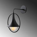 Oval Çerçeveli Tekli Metal Aplik - Siyah