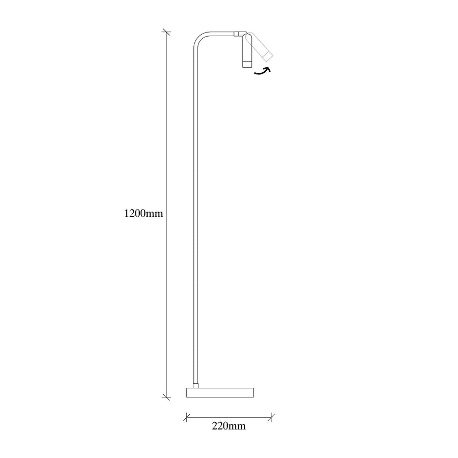 LED Okuma Metal Lambader - Siyah