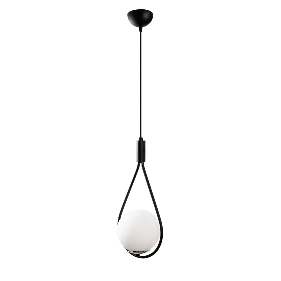 Damla Kollu Cam Tekli Sarkıt - Siyah