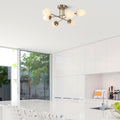 Camlı 6'lı Plafonyer Modern - Altın