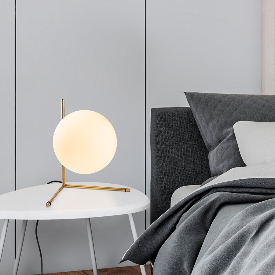 Küresel Cam Modern Masa Lambası - Altin