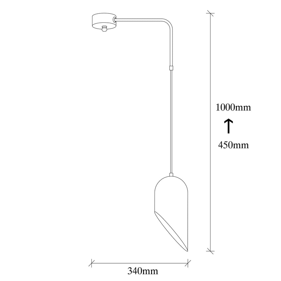 Metal Tekli Sivama Sarkıt Oval Şapka - Siyah