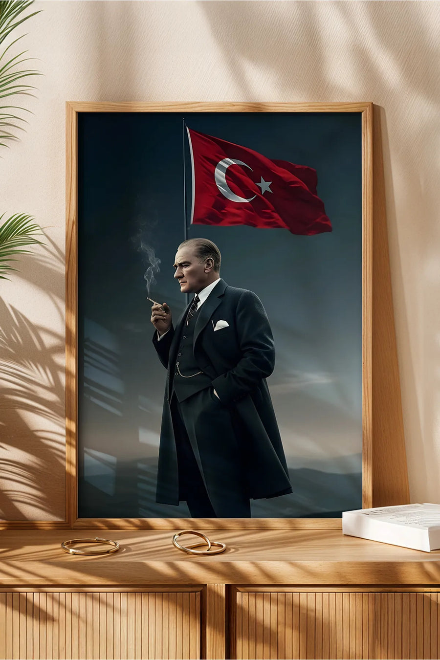 Mustafa Kemal Atatürk Baskılı Ahşap Çerçeveli Tablo | Huhu503