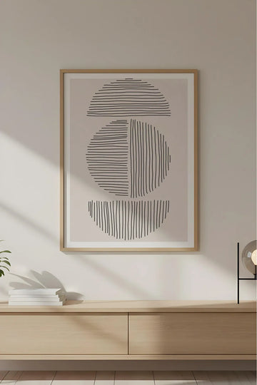 Ahşap Çerçeveli Minimalist Tablo | Huhu576