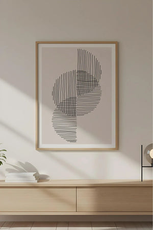 Ahşap Çerçeveli Minimalist Tablo | Huhu577