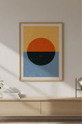 Ahşap Çerçeveli Soyut Geometrik Desenli Tablo | Huhu601