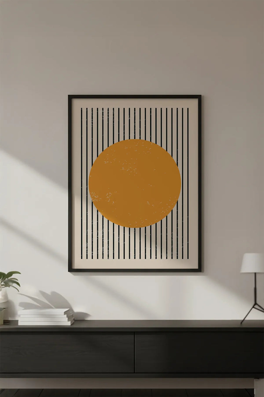 Ahşap Siyah Çerçeveli Geometrik Tablo | Huhu572