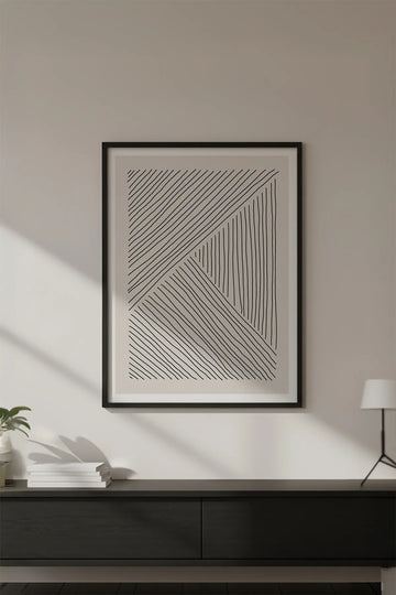 Ahşap Siyah Çerçeveli Minimalist Tablo | Huhu574