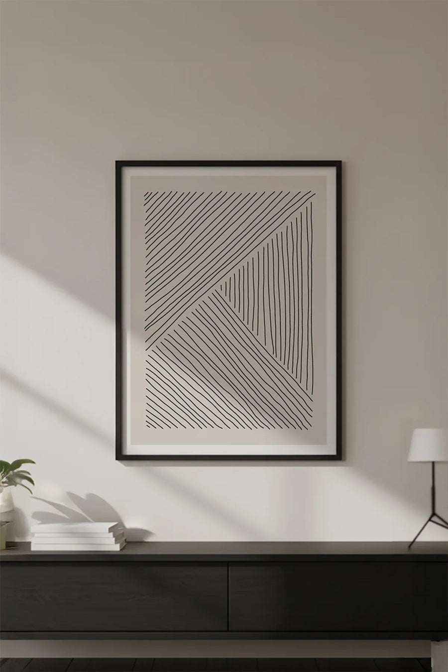 Ahşap Siyah Çerçeveli Minimalist Tablo | Huhu574