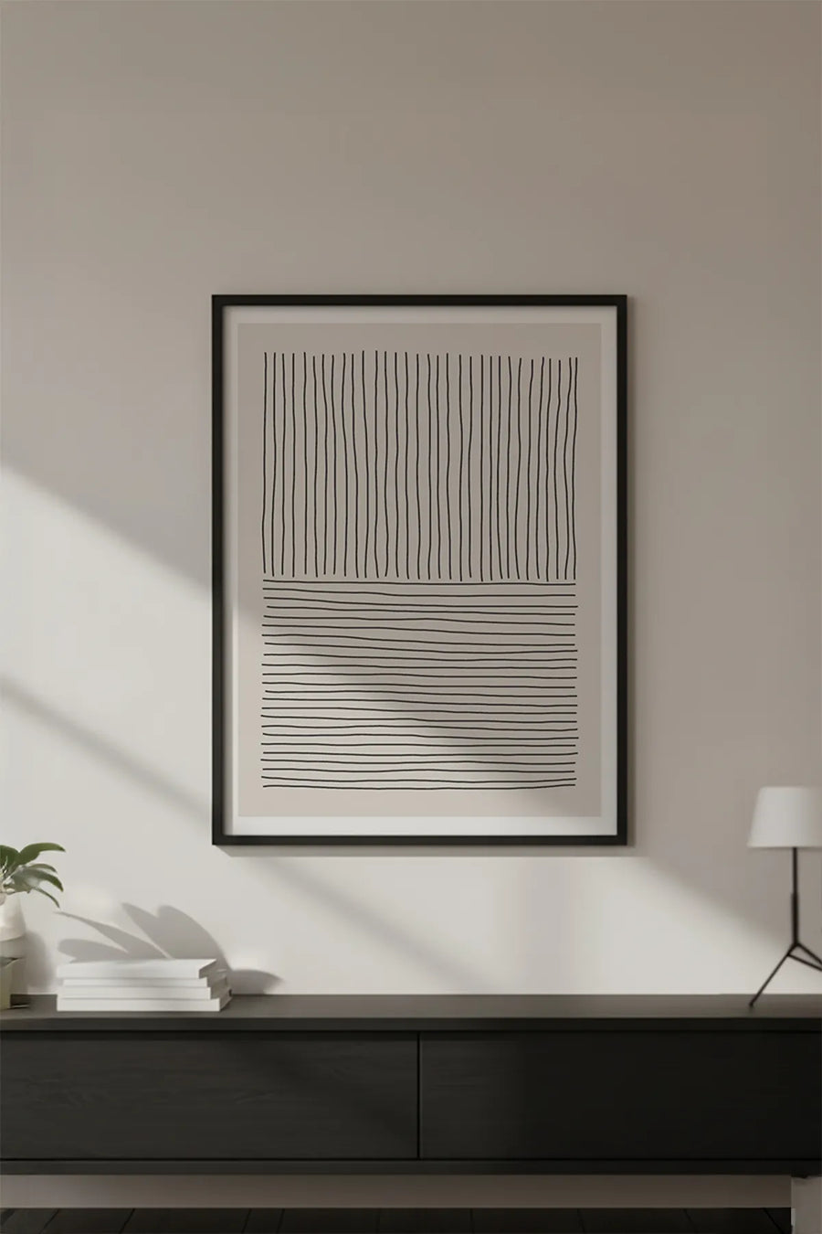 Ahşap Siyah Çerçeveli Minimalist Tablo | Huhu575