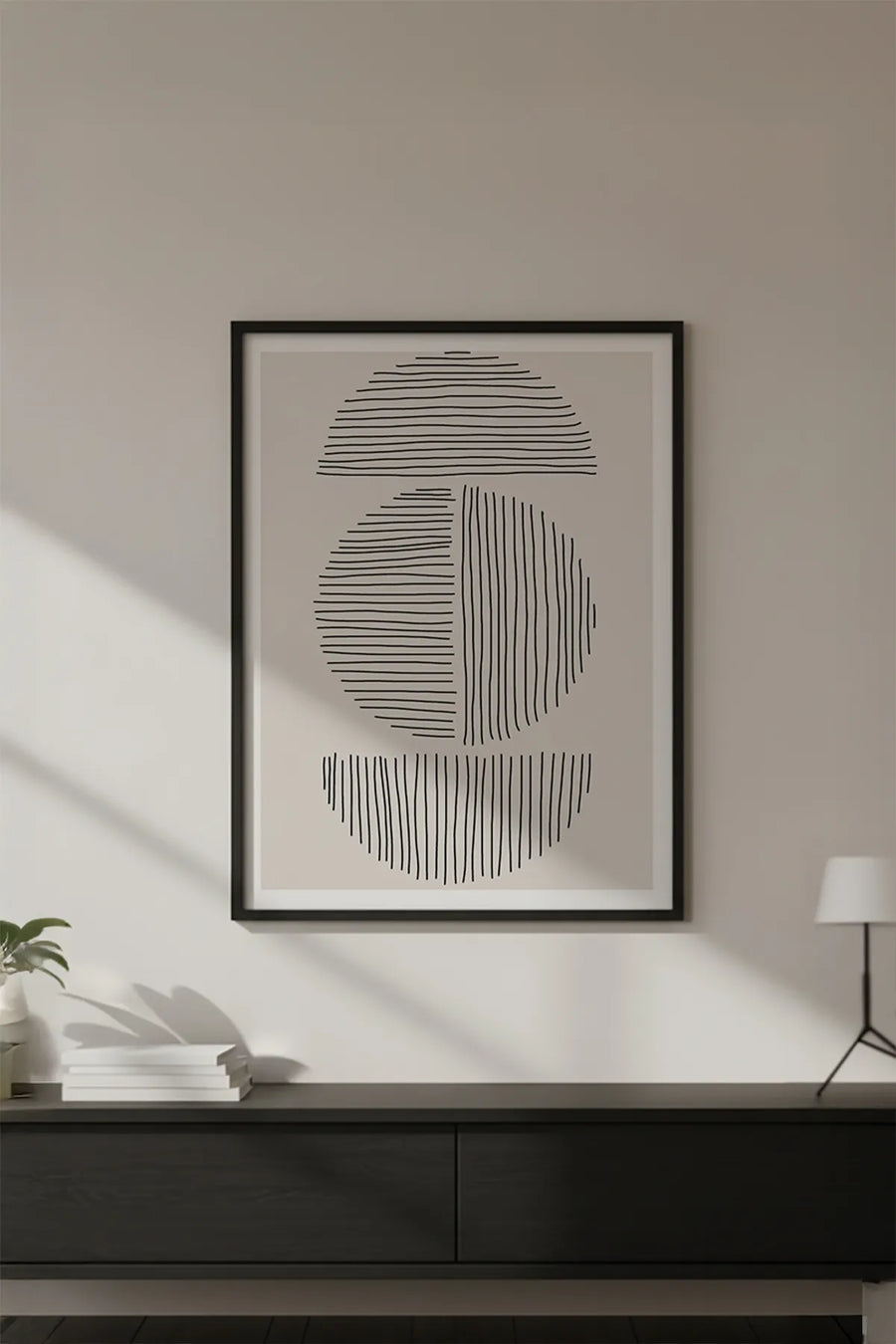 Ahşap Siyah Çerçeveli Minimalist Tablo | Huhu576