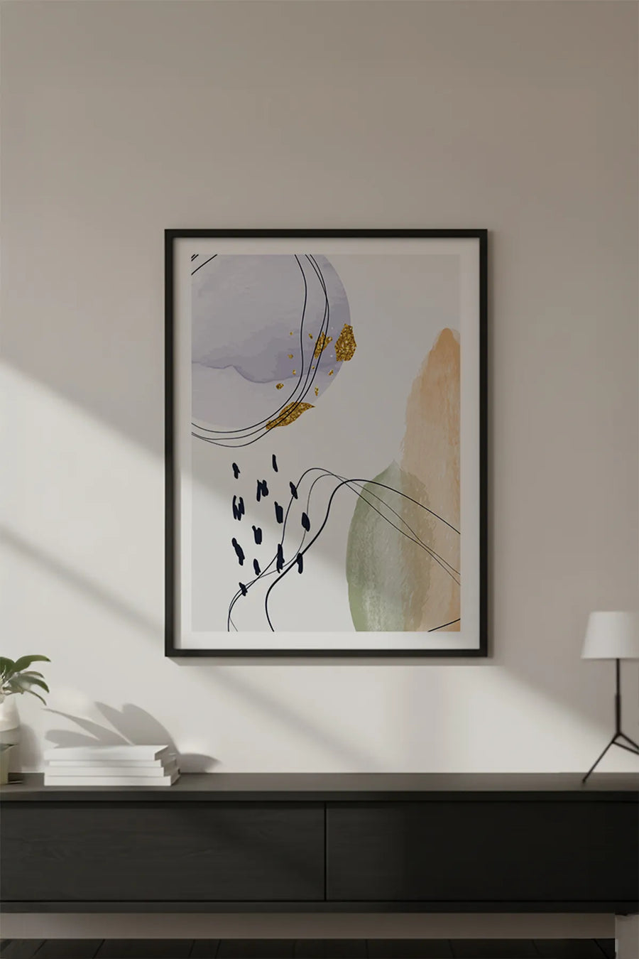 Ahşap Siyah Çerçeveli Modern Tablo | Huhu611
