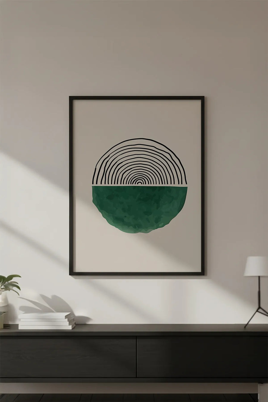 Ahşap Siyah Çerçeveli Geometrik Desenli Tablo | Huhu630