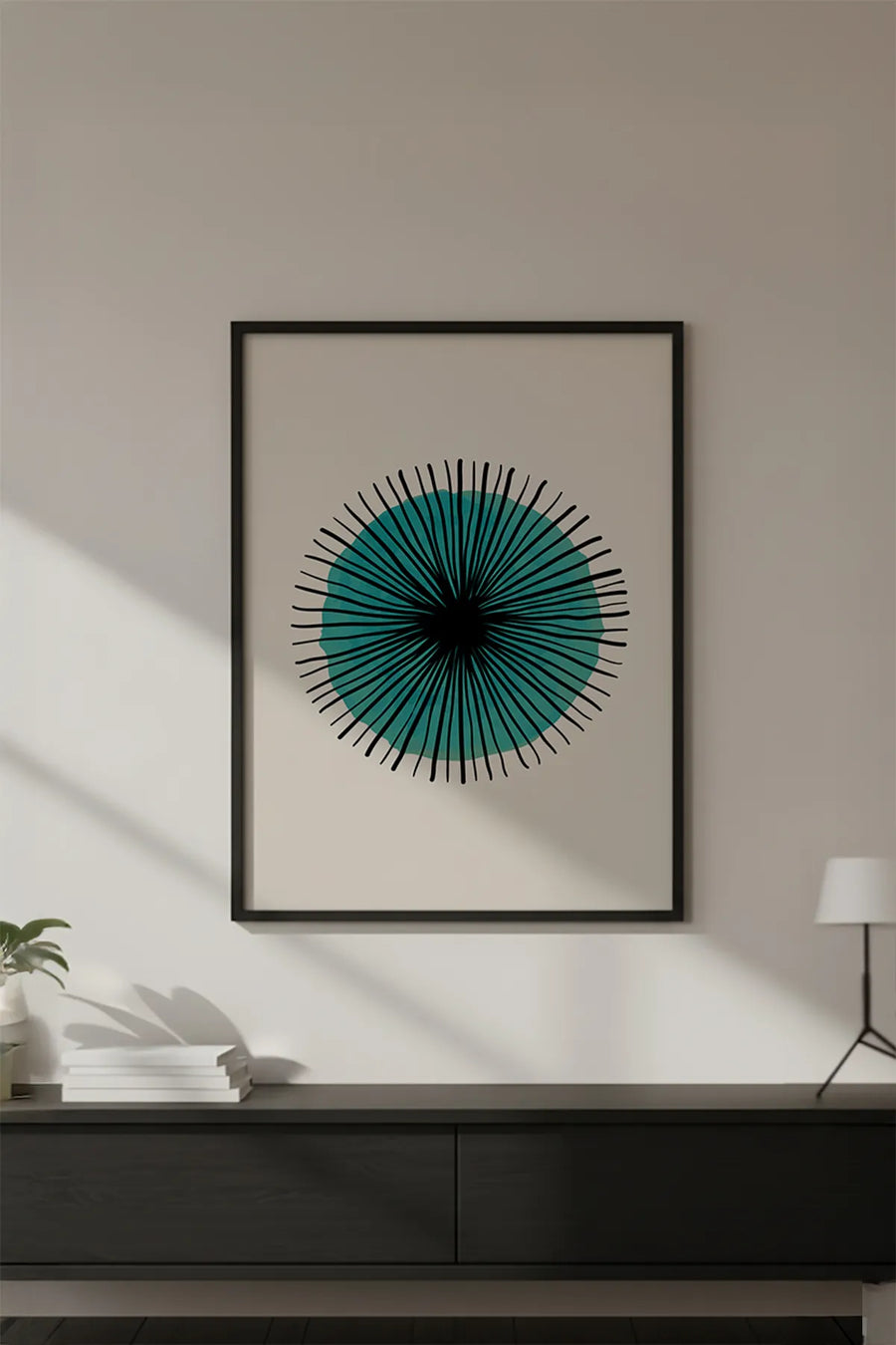 Ahşap Siyah Çerçeveli Geometrik Desenli Tablo | Huhu631