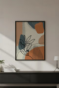 Ahşap Siyah Çerçeveli Soyut Desenli Modern Tablo | Huhu640