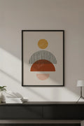 Ahşap Siyah Çerçeveli Geometrik Desenli Modern Tablo | Huhu645