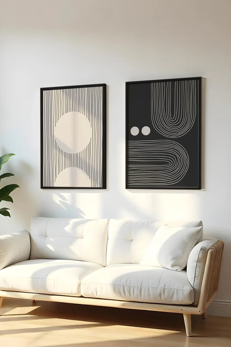 Soyut Desenli Modern Tablo Seti - Minimal 2’li Set | huhu87