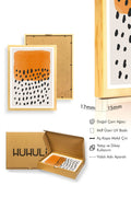 Doğal Ahşap Çerçeveli Soyut Desenli Tablo - Canlı Tonlar | huhu1546