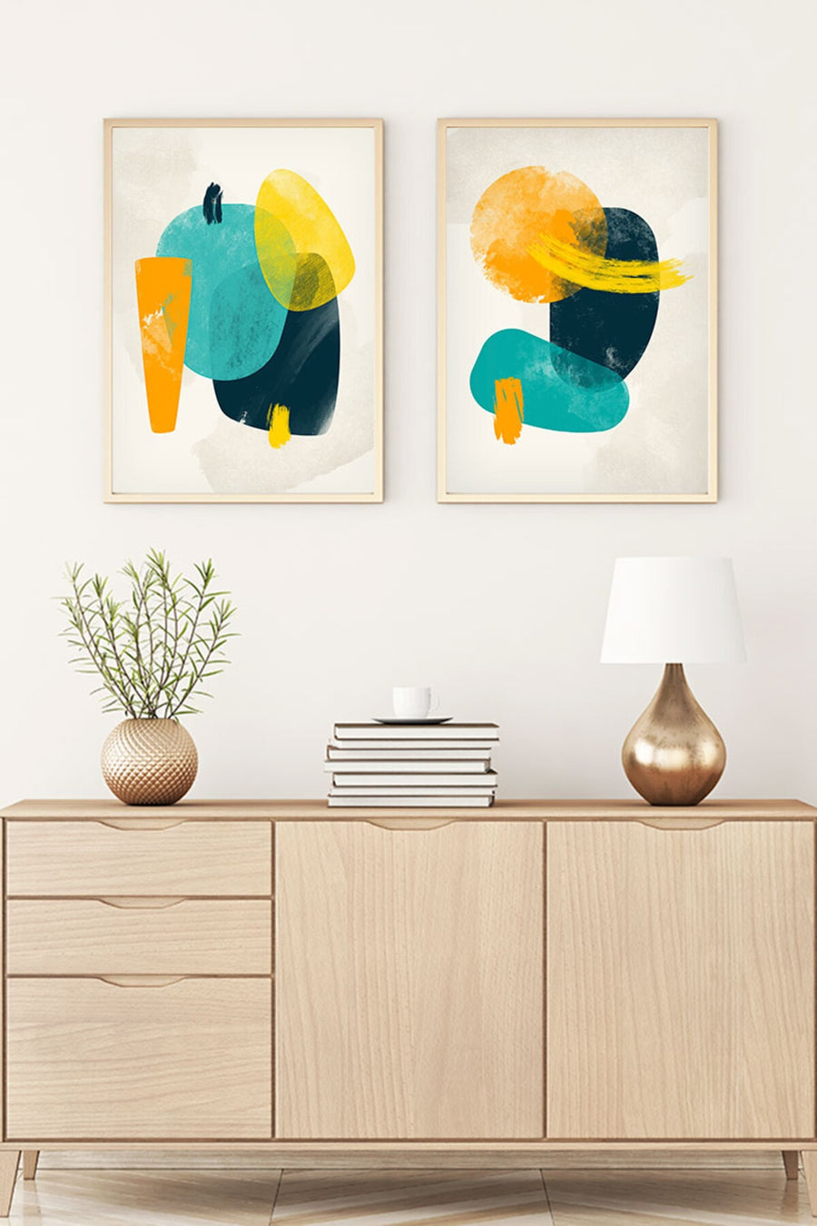 Soyut Desenli Canlı Tablo Seti - Modern 2’li Set | huhu92