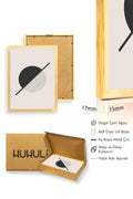 Doğal Ahşap Çerçeveli Geometrik Desenli Tablo - Minimal | huhu1435