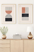 Geometrik Desenli Pastel Tablo Seti - Modern 2’li Set | huhu28