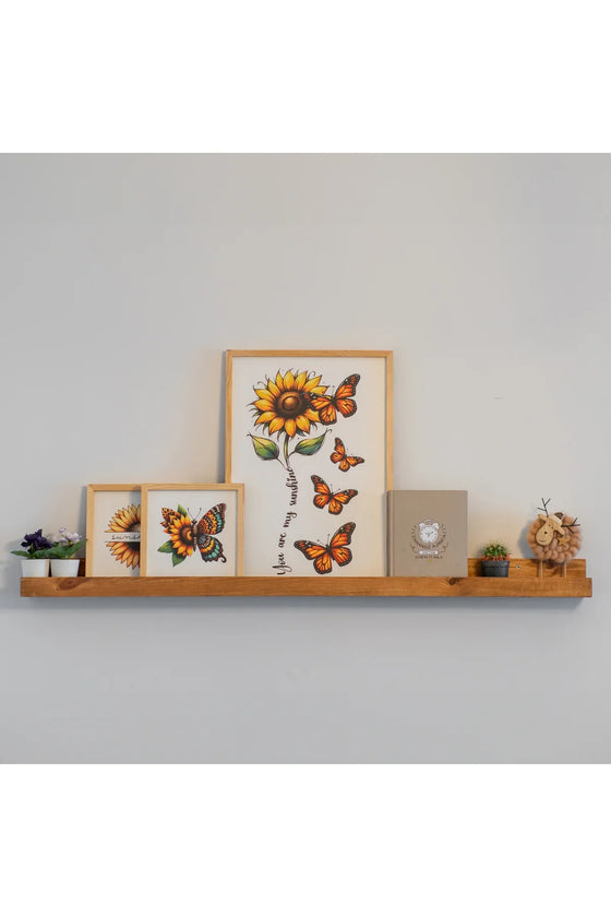 Dekoratif Çerçeve Ve Obje Duvar Rafı 120cm | huhuraf1