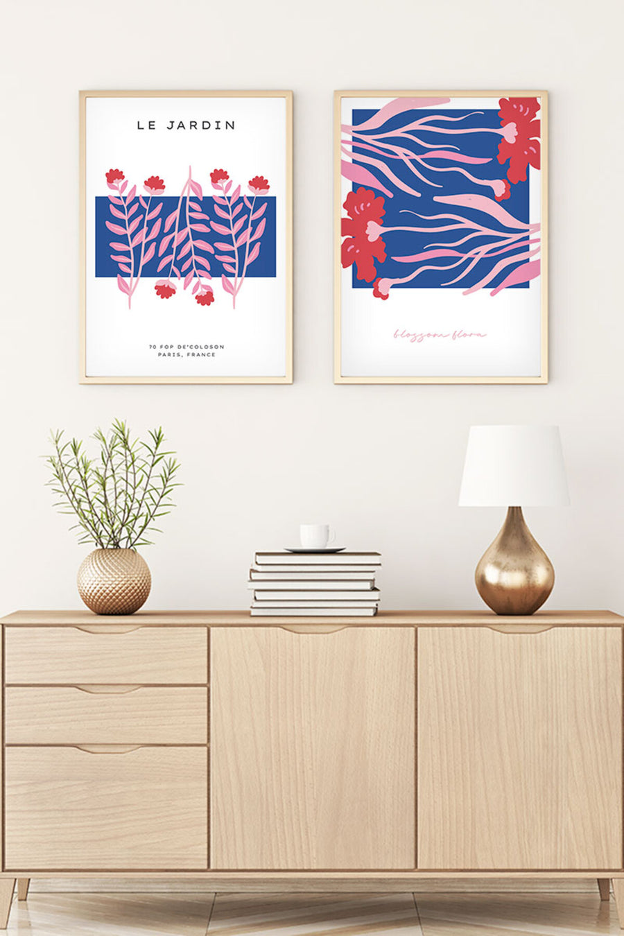 Canlı Renkli Çiçek Desenli Tablo Seti - Modern 2’li Set | huhu170