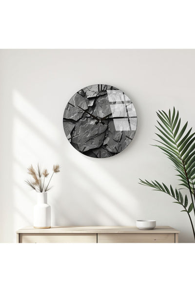 Modern Siyah-Beyaz Desenli Duvar Saati - 30 cm | Huhu328