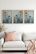 Çiçekli Soyut Tablo Seti - Pastel 3’lü Set | huhu474