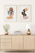 Modern Geometrik Desenli Tablo Seti - Pastel 2’li Set | huhu126