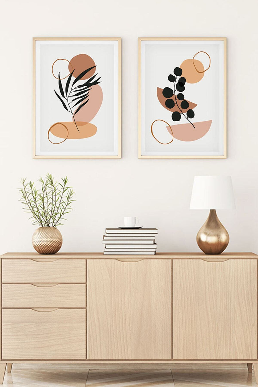 Modern Geometrik Desenli Tablo Seti - Pastel 2’li Set | huhu126