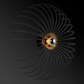 Spiral Tel Tekli Aplik Metal - Siyah