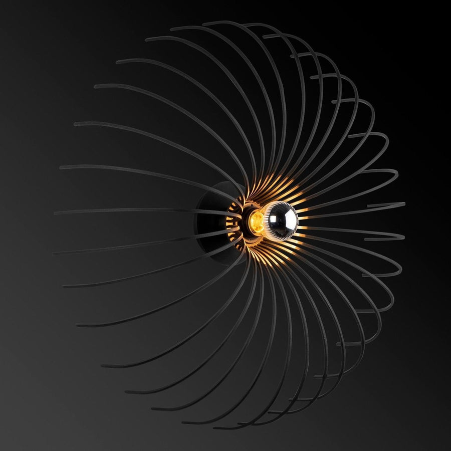 Spiral Tel Tekli Aplik Metal - Siyah