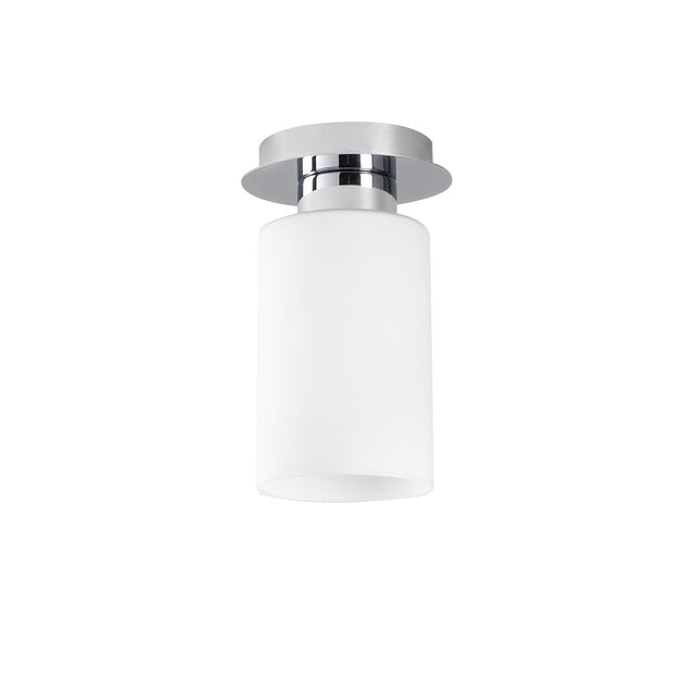Silindir Camlı Tekli Metal Plafonyer - Gümüş