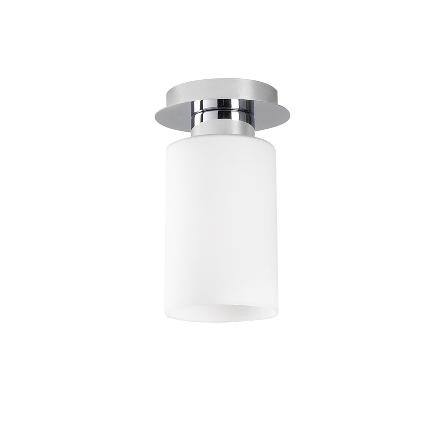 Silindir Camlı Tekli Metal Plafonyer - Gümüş