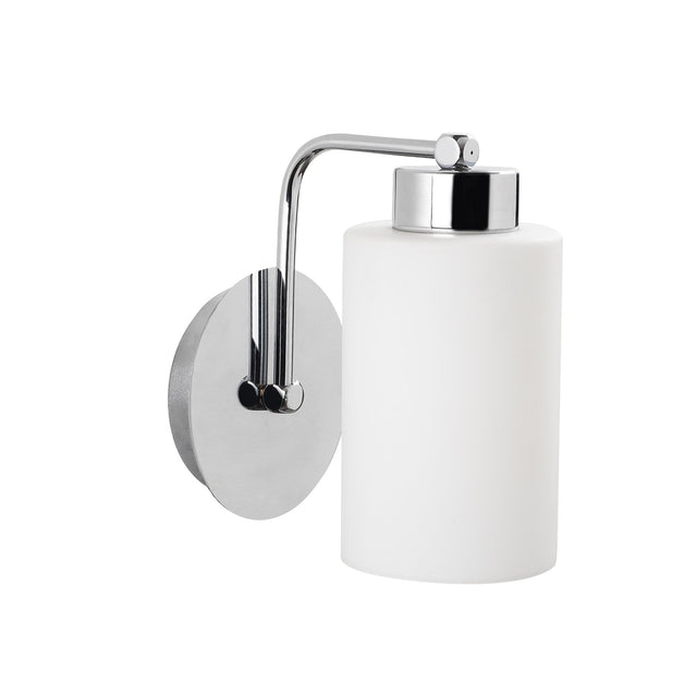Silindir Camlı Tekli Metal Aplik - Gümüş