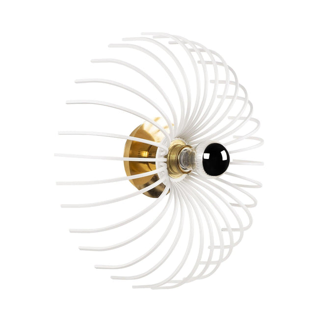 Spiral Tel Tekli Aplik Metal - Beyaz