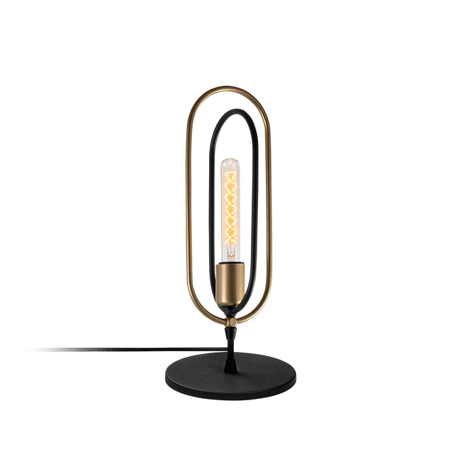 Oval Çerçeve Metal Masa Lambası - Siyah
