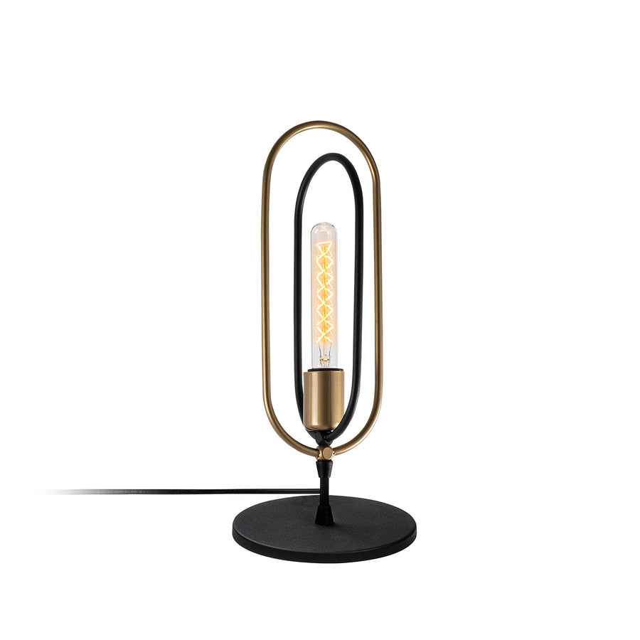 Oval Çerçeve Metal Masa Lambası - Siyah
