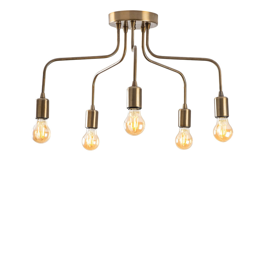 Rustik 5'li Metal Plafonyer - Altin