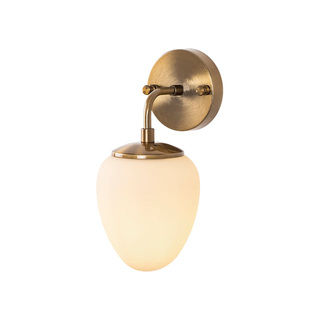 Camlı Oval Tekli Metal Aplik - Altın