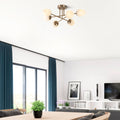 Camlı 6'lı Plafonyer Modern - Altın