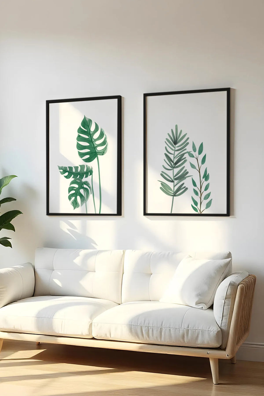 Modern Yaprak Desenli Tablo Seti - 2’li Set | huhu196
