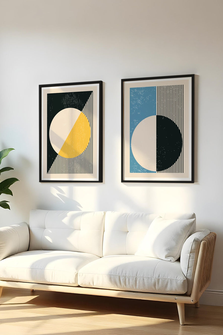 Geometrik Desenli Modern Tablo Seti - 2’li Set | huhu19