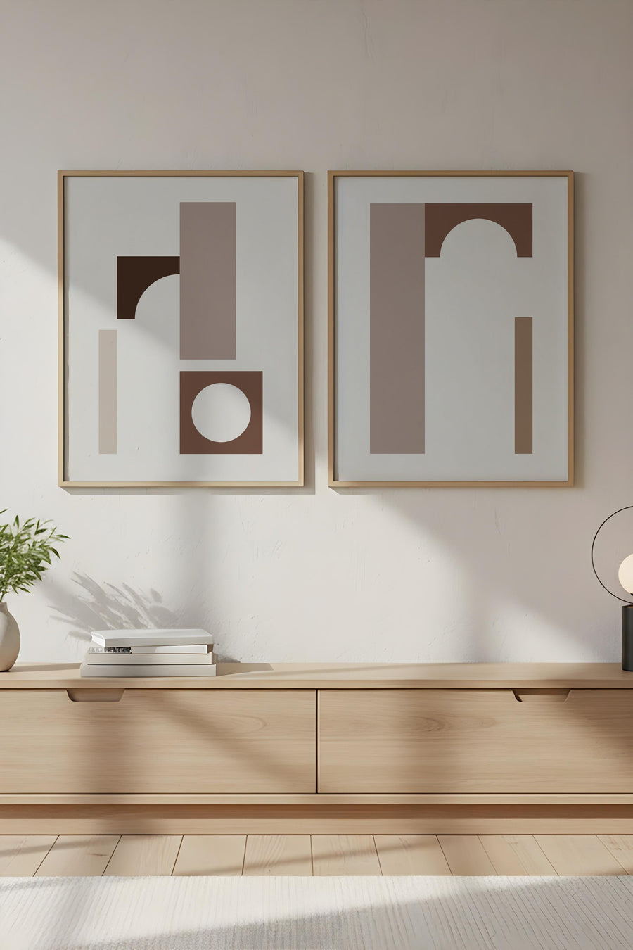 Geometrik Desenli Modern Tablo Seti - 2’li Set | huhu110