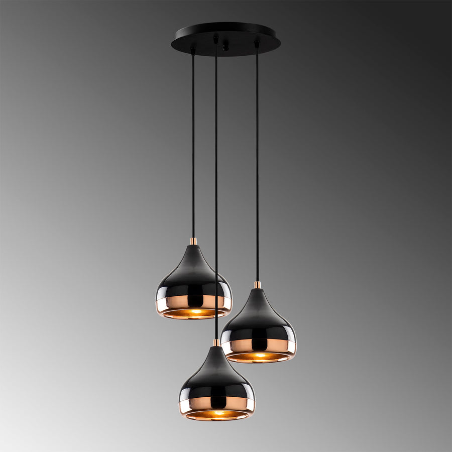 Metal Sivama 3'lü Tepsi Sarkıt Damla - Siyah