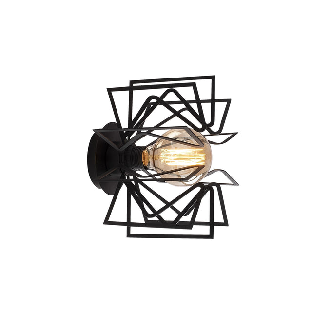 Geometrik Tel Tekli Metal Aplik - Siyah
