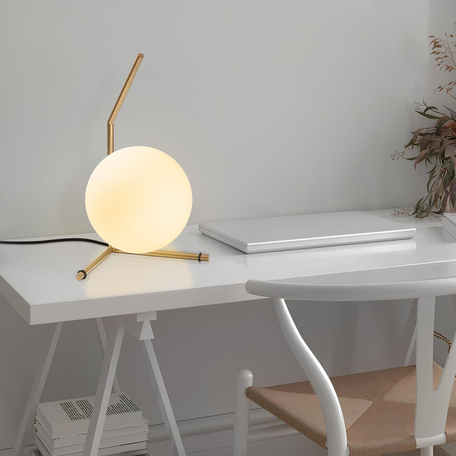Küresel Cam Modern Masa Lambası - Altin
