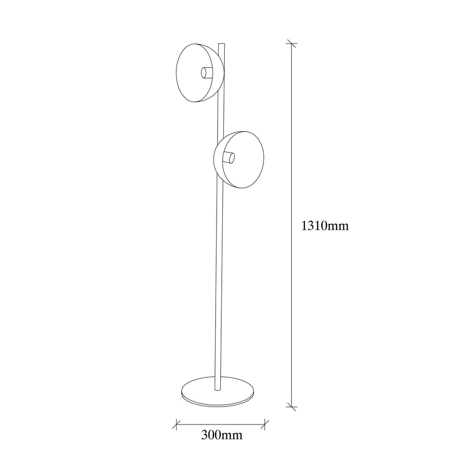 Disk Başlıklı 2'li Lambader Metal - Siyah