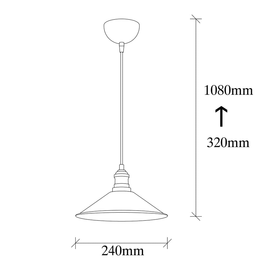 Konik Tekli Metal Sarkıt - Parlak Siyah